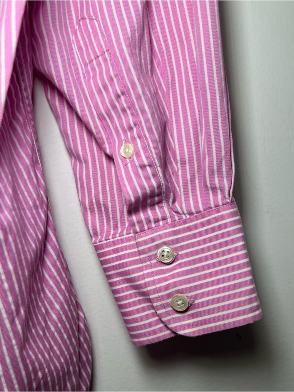 Thomas Pink Jermyn Street London Mens Pink White Striped Button Down Dress Shirt - Picture 14 of 14